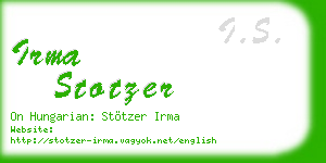 irma stotzer business card